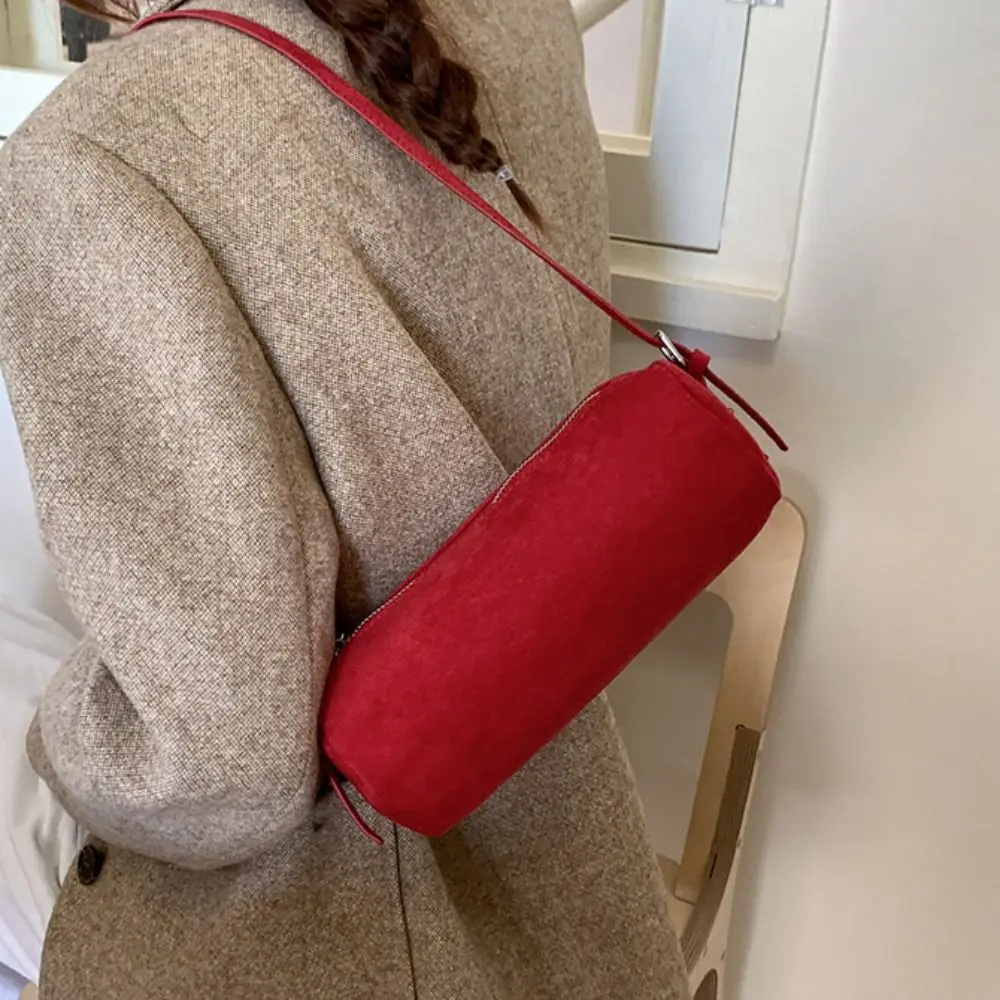 

Shoulder Bag Suede Pillow Handbag Large Capacity Candy Color Slouchy Hobo Bags Handbag Korean Style Solid Color Tote Bag Travel