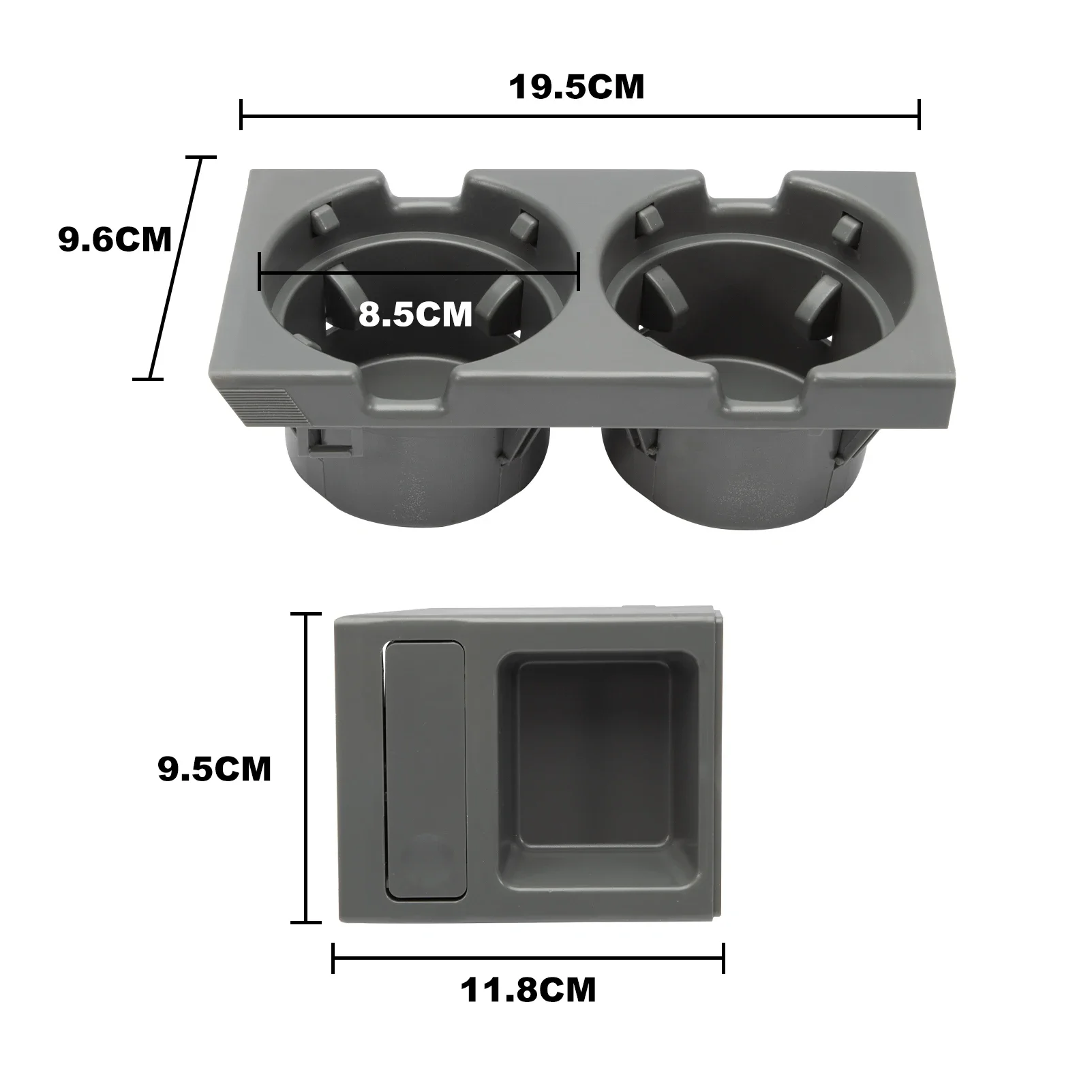 51168217953 Gray Front Center Console Cup Holder & Coin Holder for BMW E46 3SERIES 1999-2006 51168217957 image 5
