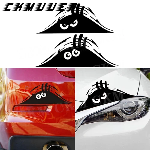 Imagen 1 del producto Creativo ojos grandes mirando monstruo Auto impermeable autoadhesivo pegatina de coche cubierta de arañazos calcomanía decoración automática estilo de coche