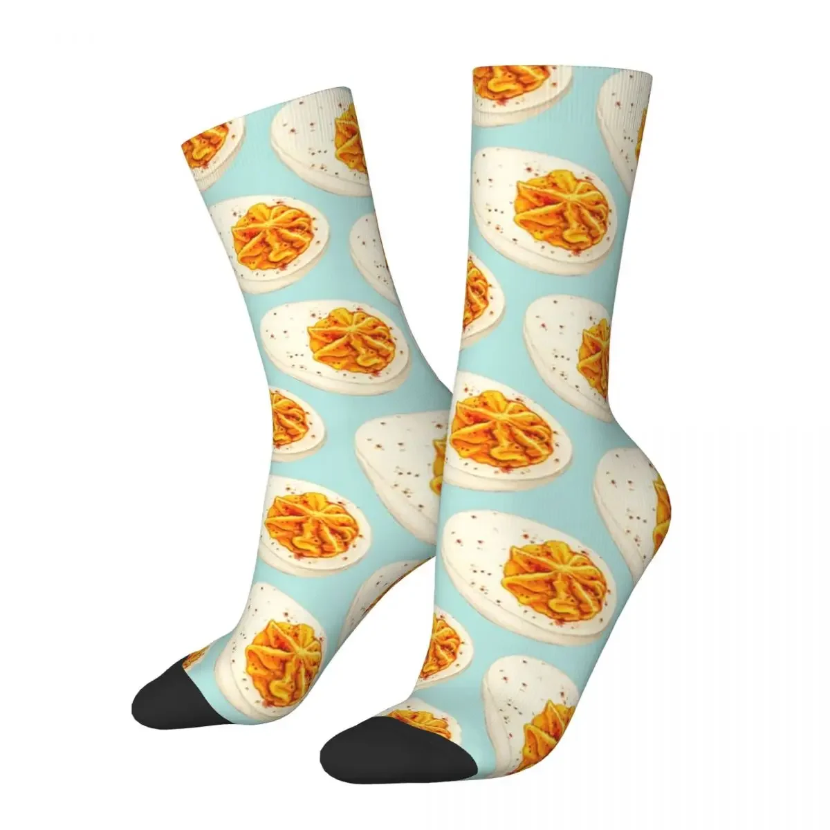 Deviled Egg Pattern - Blue Socks Harajuku Super Soft Stockings All Season Long Socks Accessories for Man's Woman's Gifts