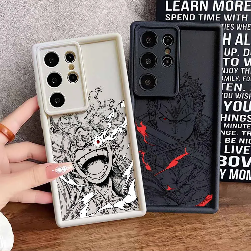 L-uffyS Z-oroS Anime Cool Phone Case For Galaxy Samsung S26 S25 S24 S23 S22 S21 FE Ultra Plus Eyes Ladder Soft Cover