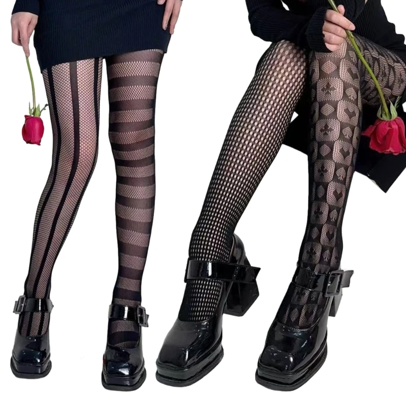 Womens Black Silky Pantyhose Pattern Tights Stockings for Skirt Dress Leggings Drop Shipping