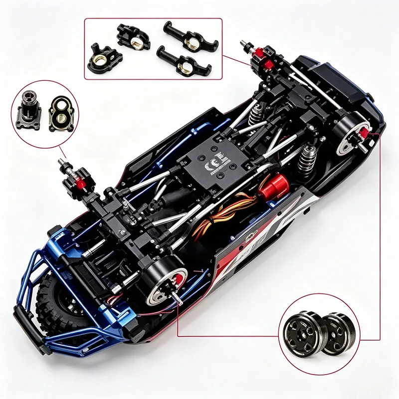 Brass Metal Upgraded Axle Housing Counterweight Front And Rear Cup C Seat Hexagon Suitable For MJX 1/18 HYPER GO H18P RC Parts