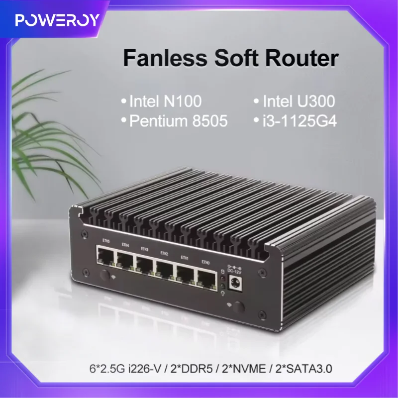 6x i226-V 2.5G i3-1125G4 Pentium 8505 U300 N100 serwer zapory sieciowej NVMe 1 * COM pfSense OPNsense ESXi Mini komputer stancjonarny