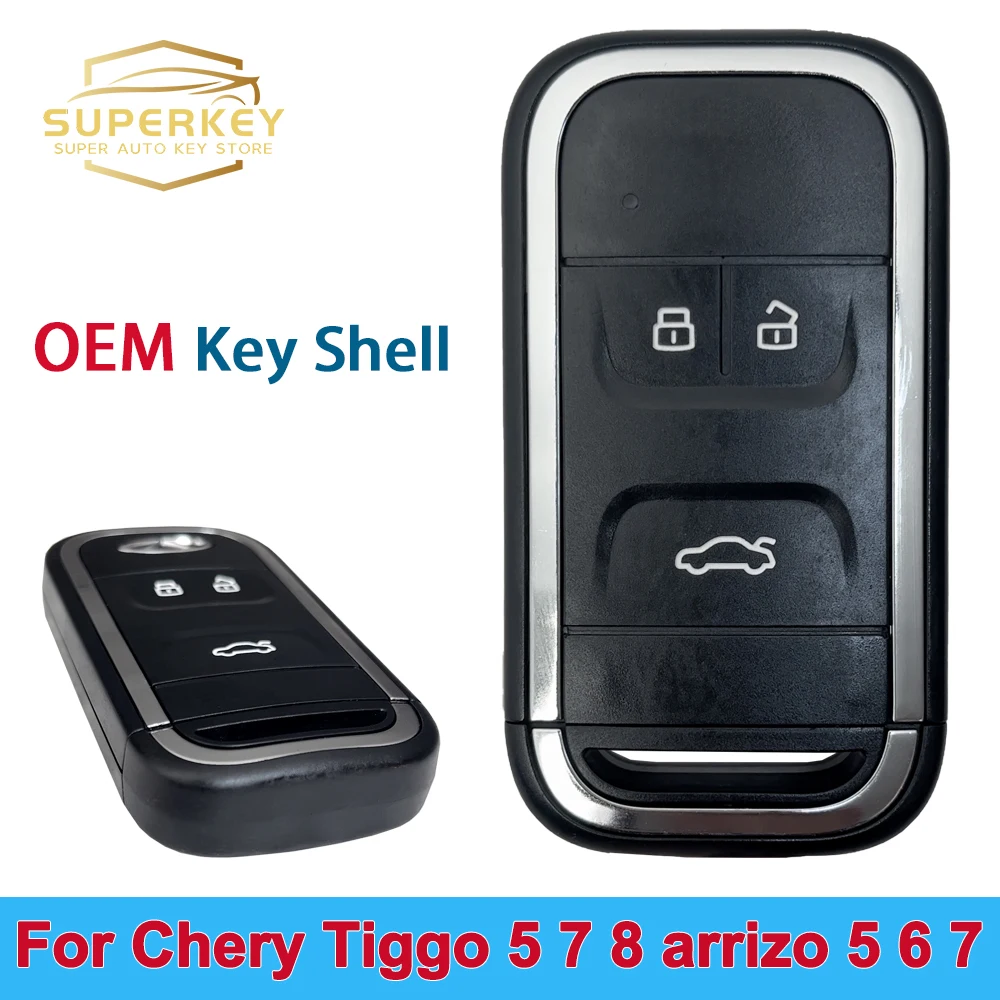 SUPERKEY OEM 3 Button Remote Car Key Shell Case For New Chery Arrizo 5 6 7 Tiggo 5 Tiggo 7 Tiggo 8 Replacement Remote Key Shell