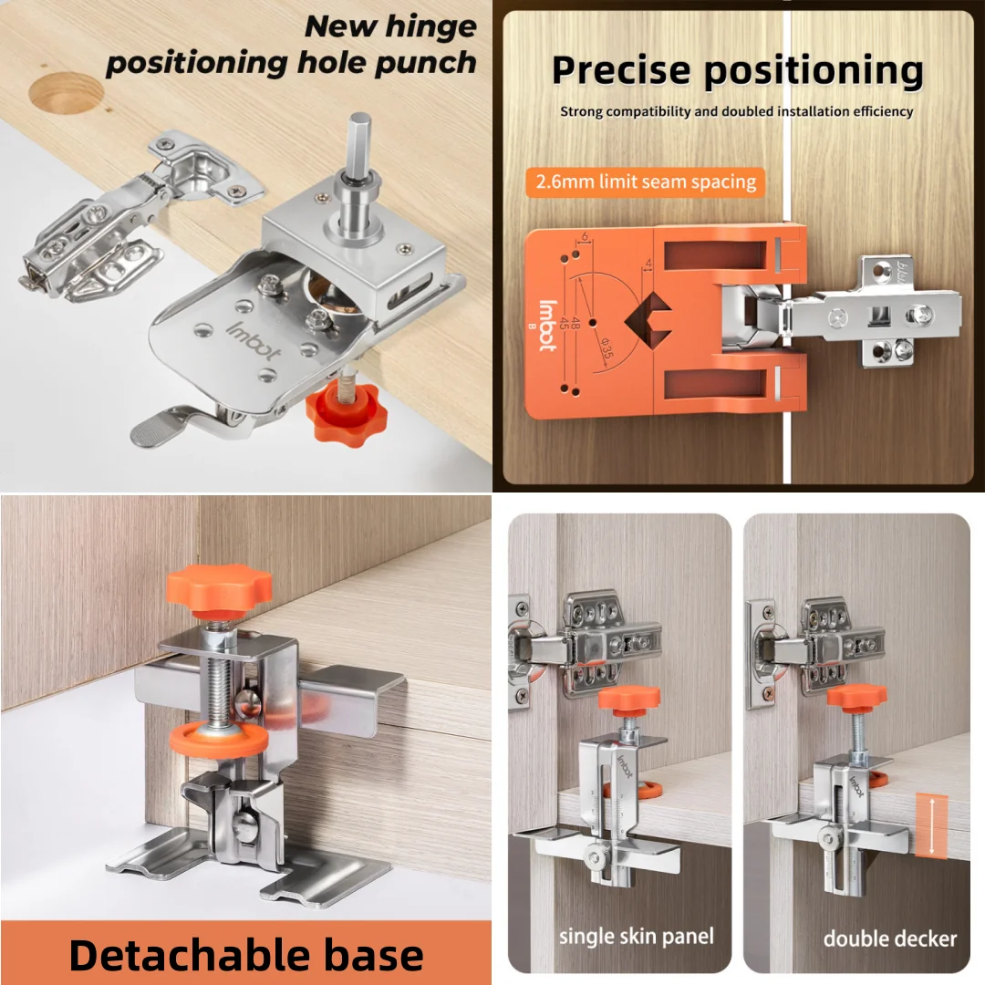 Imbot Cabinet Door Installation Kit, Made Of Durable Materials, Auxiliary Tool For Cabinet Door Assembly, Woodworking Tool