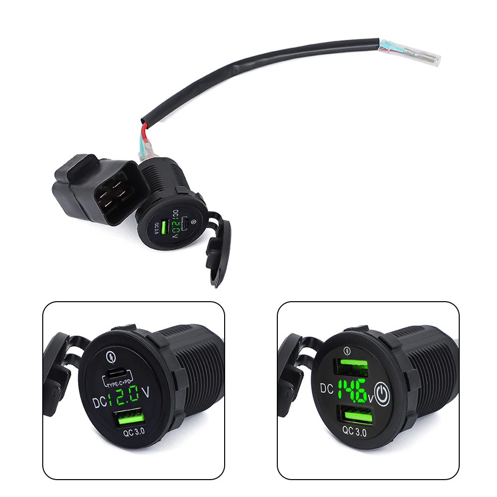 For Kawasaki Versys 650 Ninja400 Ninja650 Motorcycle Camera Cellphone TYPE-C USB Fast Charger with Relay