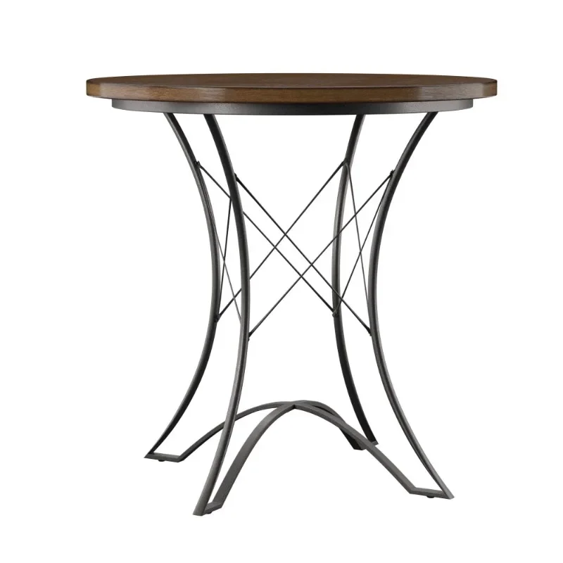 

Rustic Wood and Metal Round 36" Counter Height Dining Table, Brown