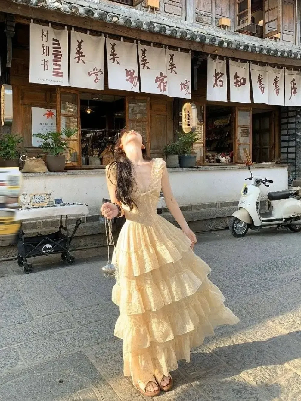 ‌ Vestido de princesa elegante – Moda coreana macia, saia de tule em camadas, presente para ela ‌ Vestido elegante de princesa fada