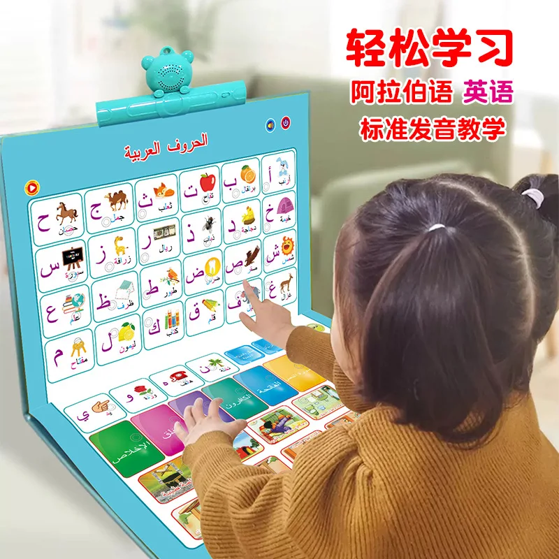 Children's Early Education Wall Chart Arabic Double-sided Drawing Board Educational Toy Pinyin Learning Artifact Audio Reading
