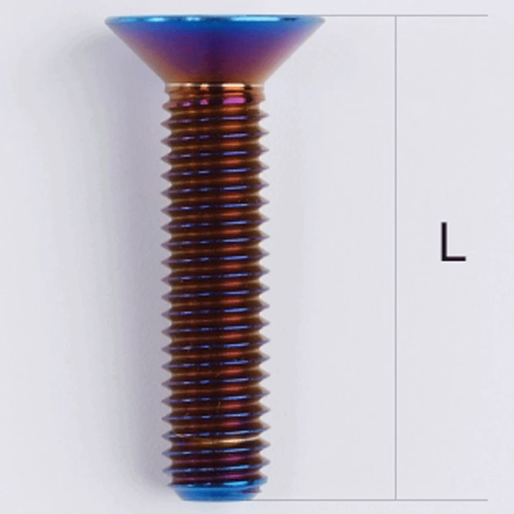 1 PC M8 p1,25mm 20 25 30 35 40 45 50 60mm GR5 Titan Legierung Senkkopf schraube Bolzen Flache T40 Torx Kopf Für Motorrad Fahrrad – Detail 4