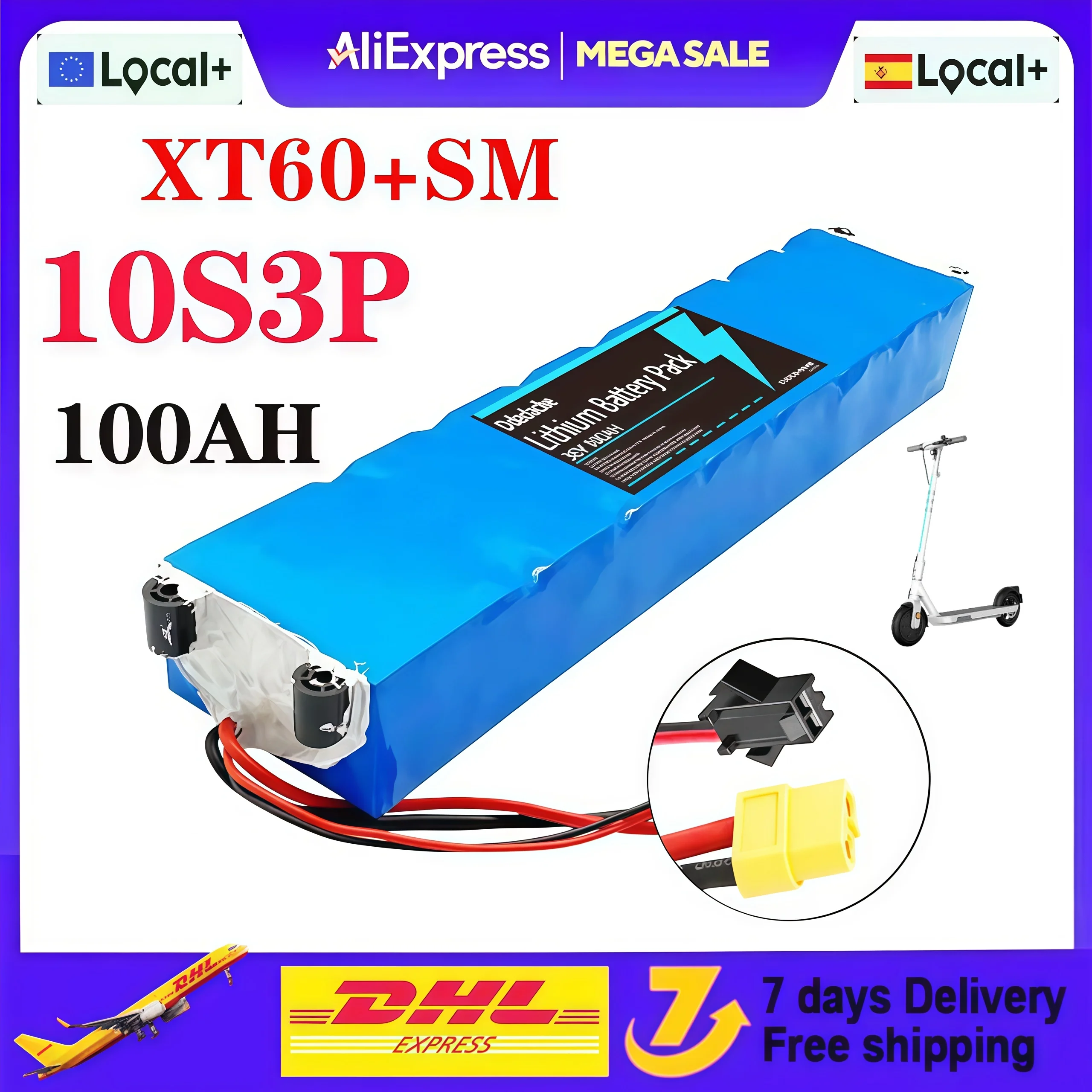 Kostenloser Versand 36V 10S3P 100000mAh 36V Elektroroller-Akku Wiederaufladbarer Akku 18650 Lithium M365 Elektroroller