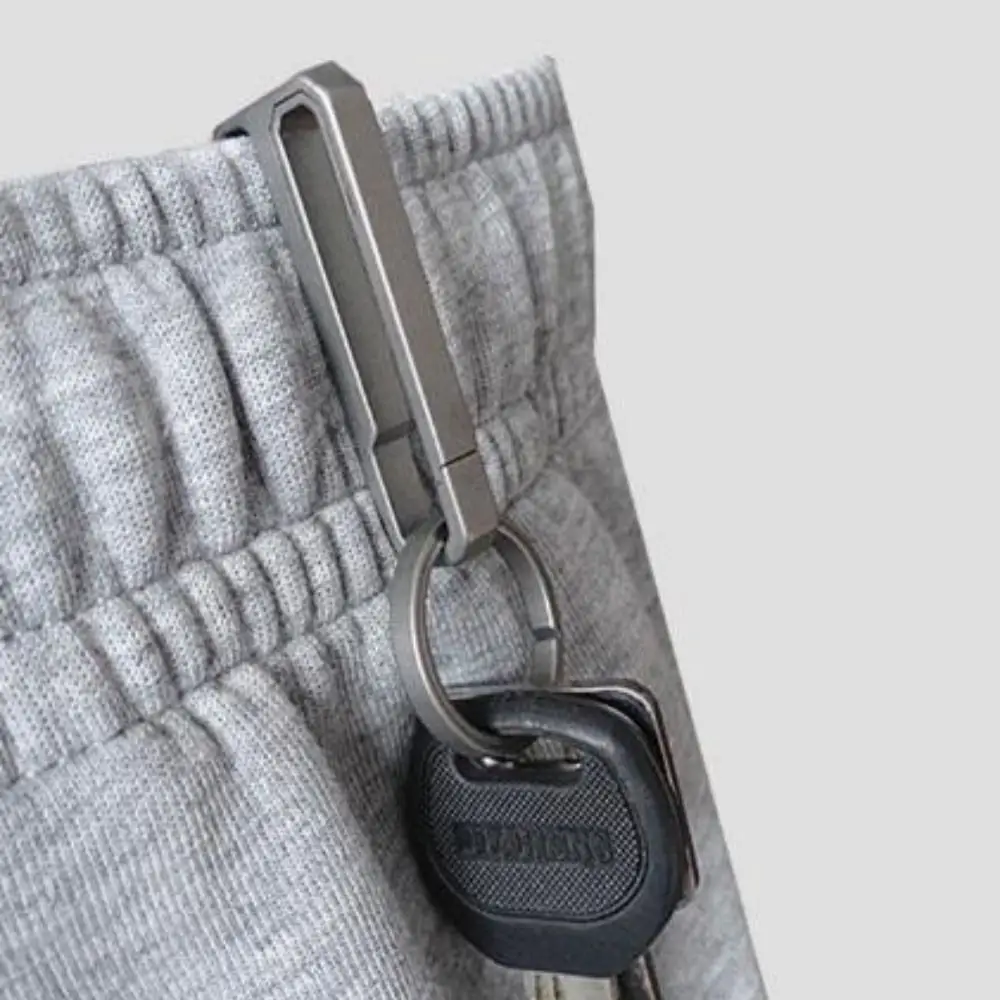 Lightweight Titanium Alloy Key Ring Multifunction Quick Draw Hanging Webbing Buckle Grey Waist Hanger Camping Hiking Accessories