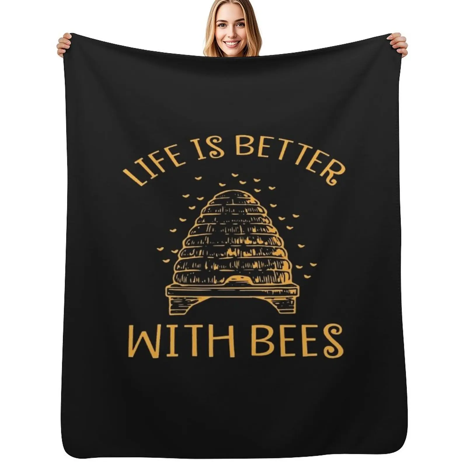 

Life Is Better With Bees Beekeeper Throw Blanket Fashion Sofas Hair Cute Plaid For Sofa Thin Blankets
