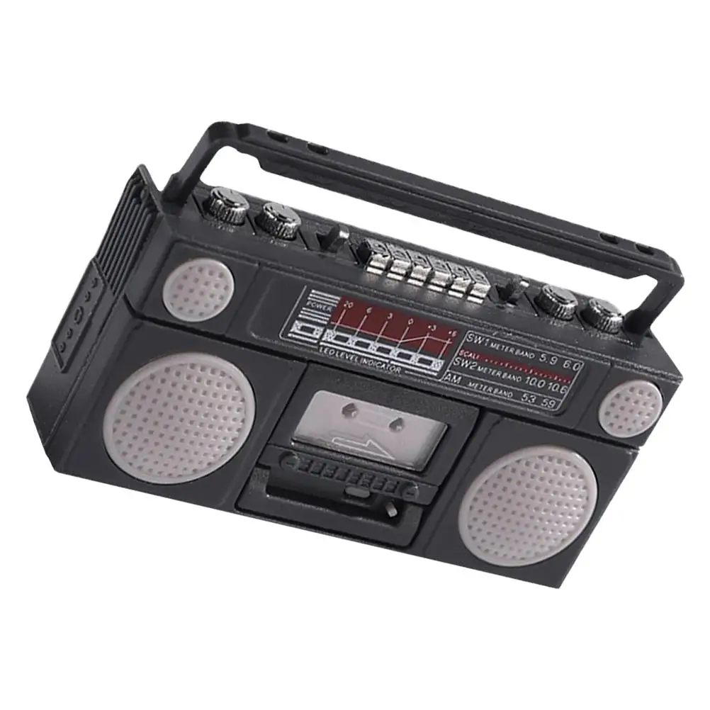 Classical Radio Model Decoration Desktop Mini Adornment Decorate Landscape Layout Prop Plastic Vintage