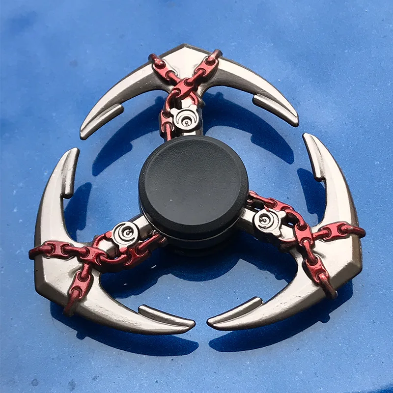 R118 Bearing Adult Spinner Gyro Sniper Tri Finger Spinner Metal Toys for Children Spinner Ring Smoke Bomb Pan Shape