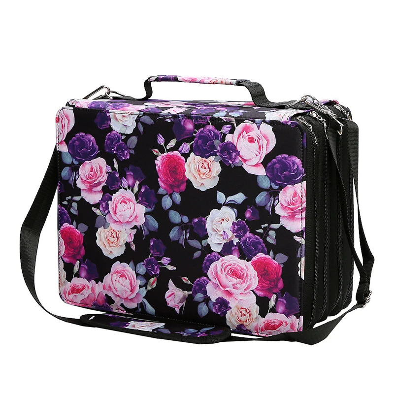 168/224 Holes Colored Pencil Case Felt Kit Marker Storage Bag Large Capacity Case Stationery Holder Student School Supplies New