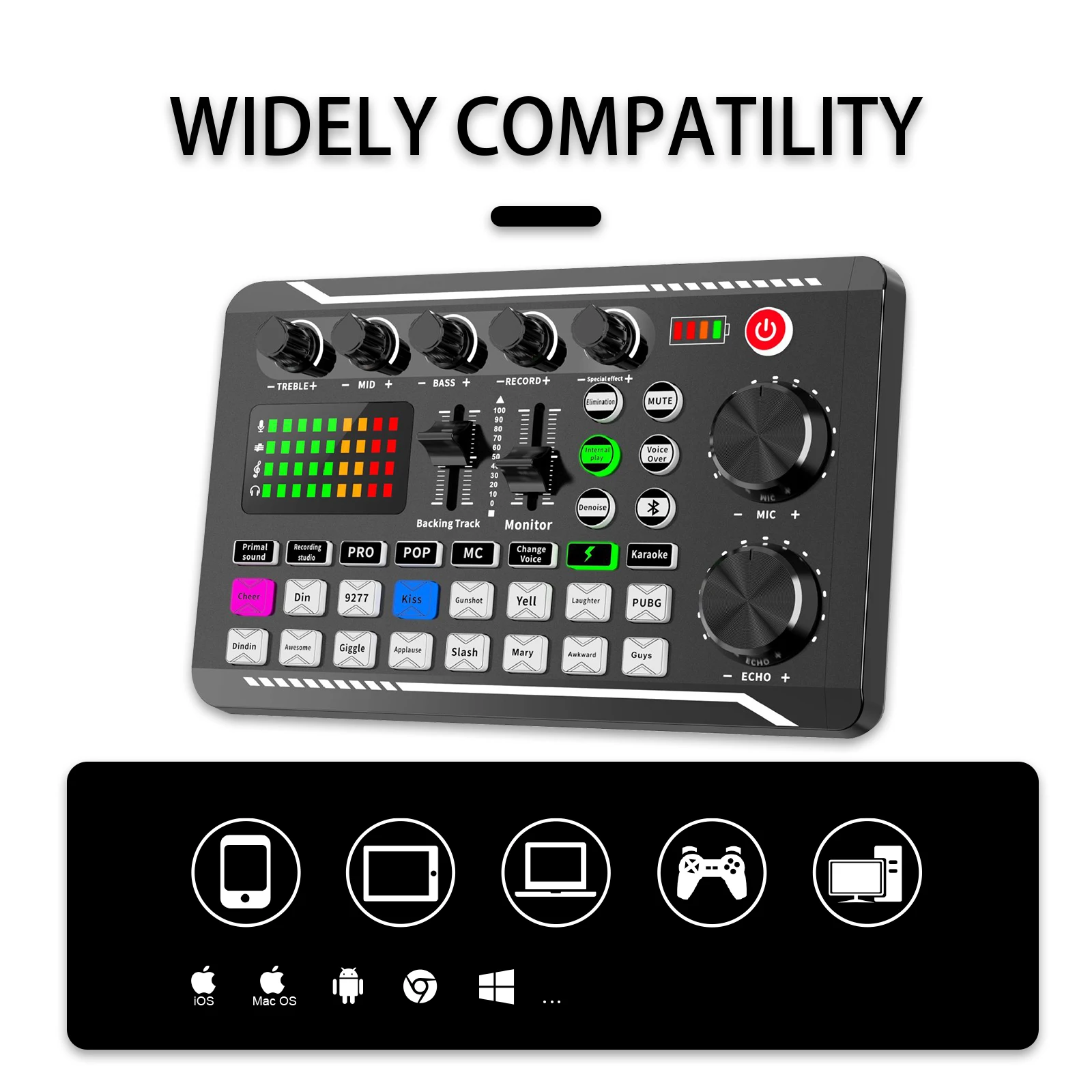 Podcast Studio Kit Audio Interface Mixer Geluidsconsole Met Dj Condensator Microfoon Geluidskaart