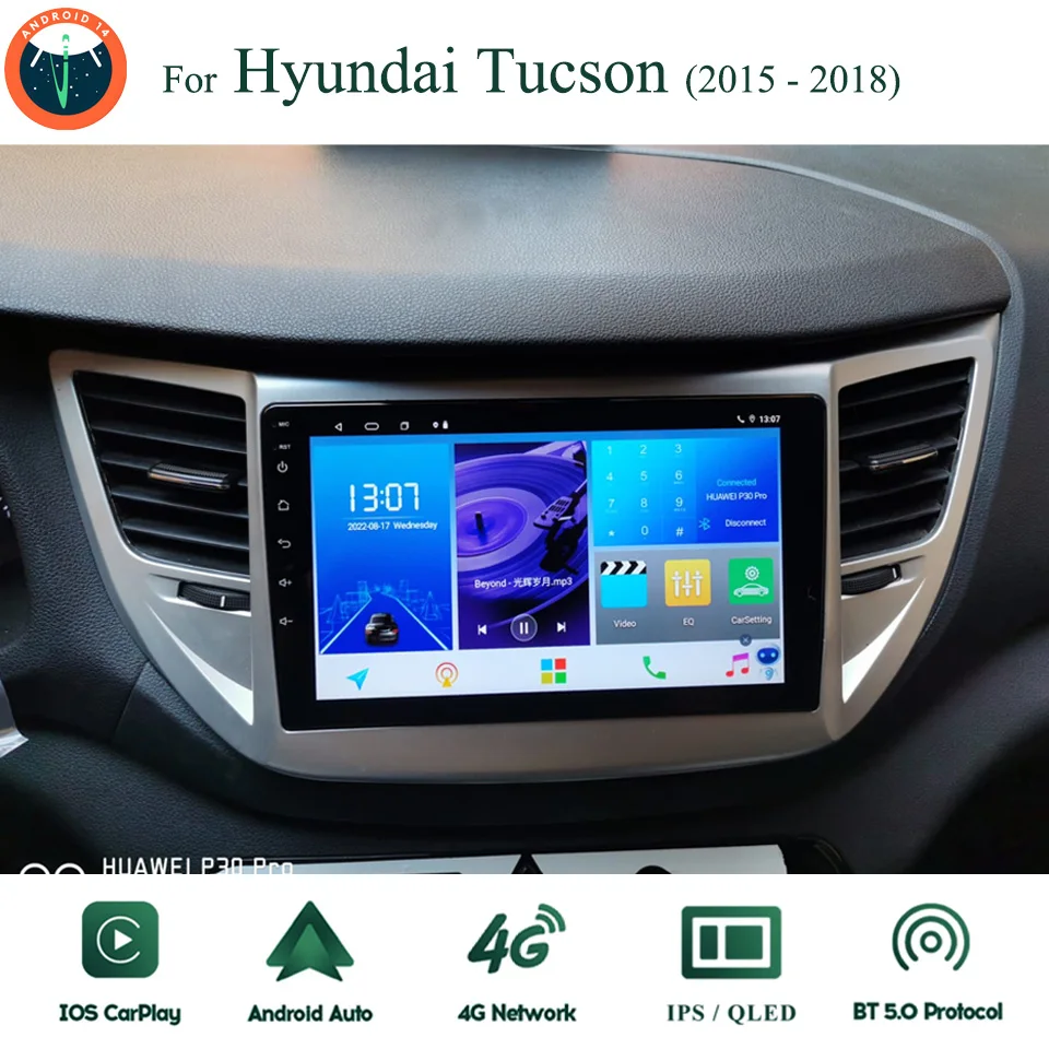 

Android 14.0 8G+128G For Hyundai Tucson 2014 - 2018 Car Stereo Radio Audio Multimedia Player GPS Navigation DVD Tape Carplay