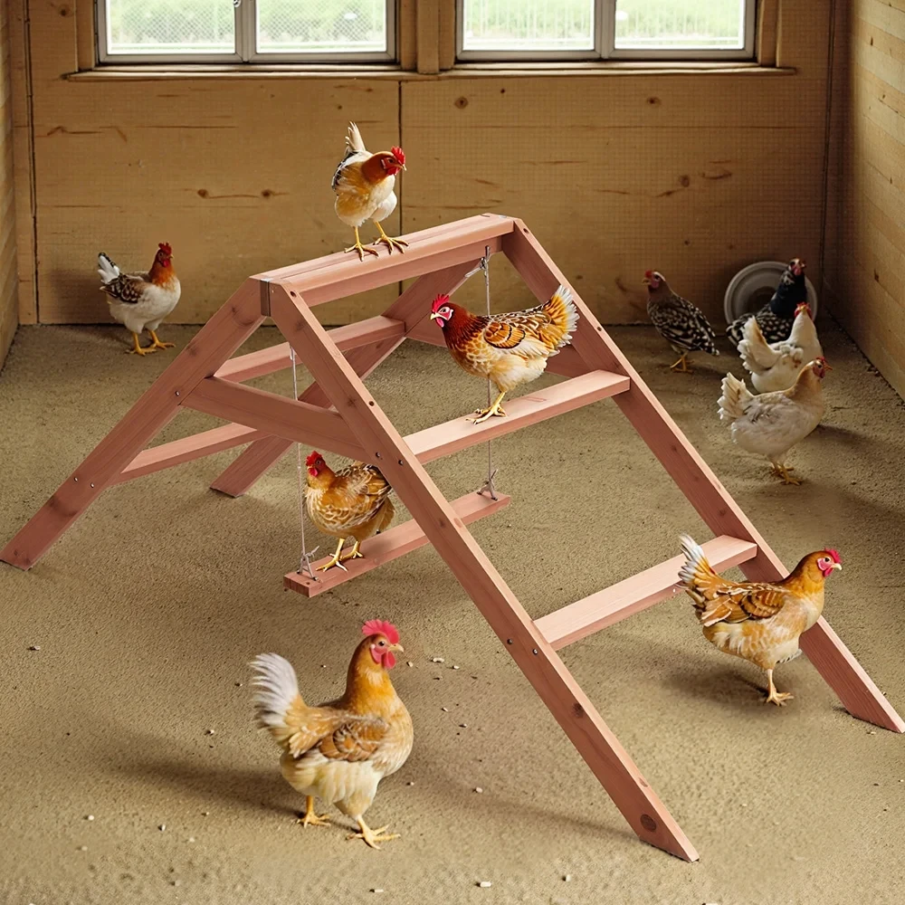 

Chicken Roosting Bars Chicken Perches Activity Play with Swing Set Wooden Chicken Ladder Easy to Assemble for Coop Accessories