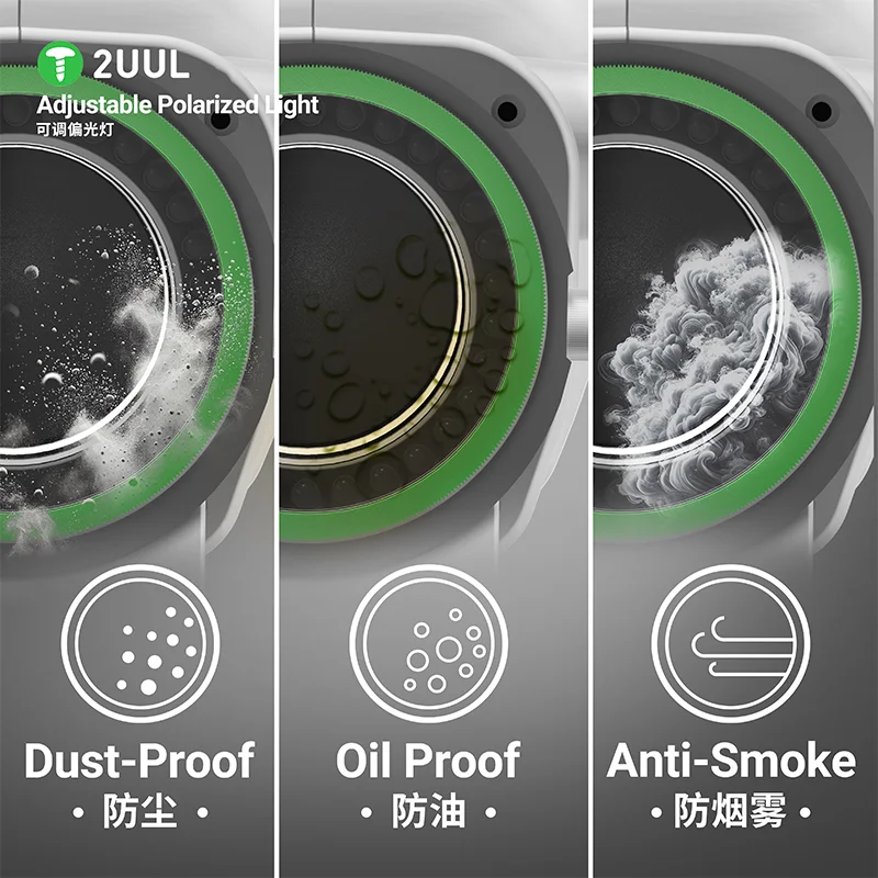 

2UUL MS97 MS98 Polarizing Microscope Ring Light, Adjustable Anti-Glare LED Lamp for Reflection-Free Repair Illumination