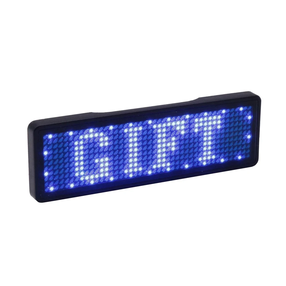 Rechargeable Bluetooth Digital LED Badge Insignia DIY Programmable Scrolling Message Board Mini LED Display LED Name Tag
