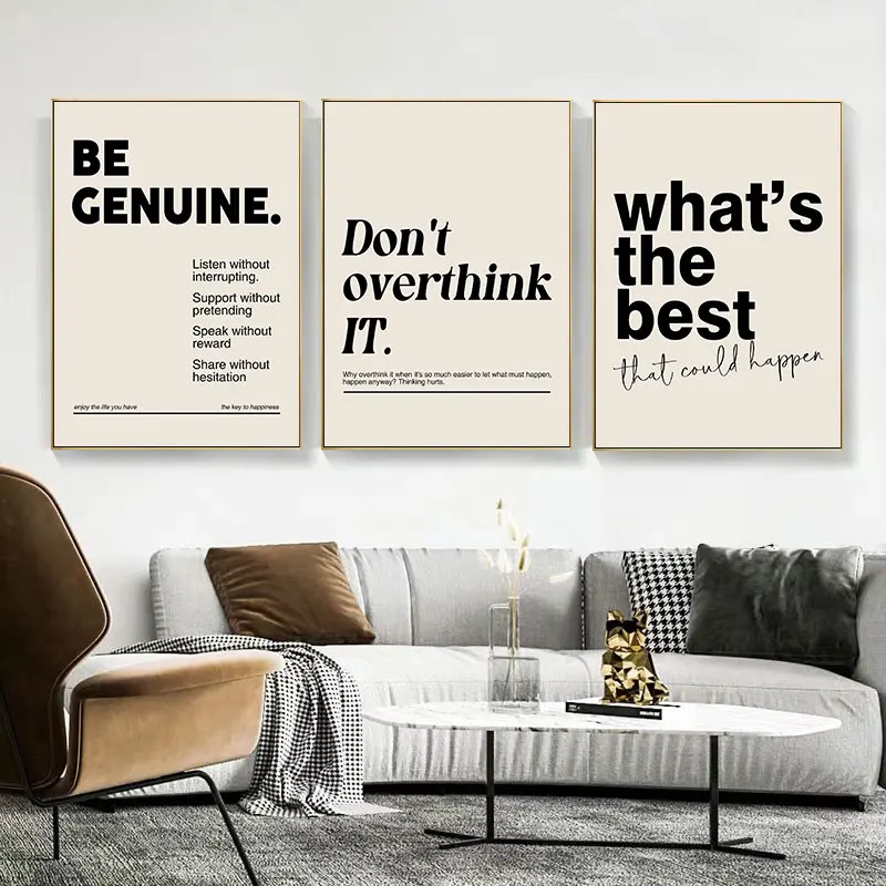 Simple Modern Inspirational Quotes Canvas Art Poster Prints Motivational Wall Decor Picture for Living Room and Bedroom