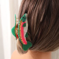 1 pieces personalized funny Smiley Face holiday gift hair claw clip Personalized women's hair clip with fish shaped design