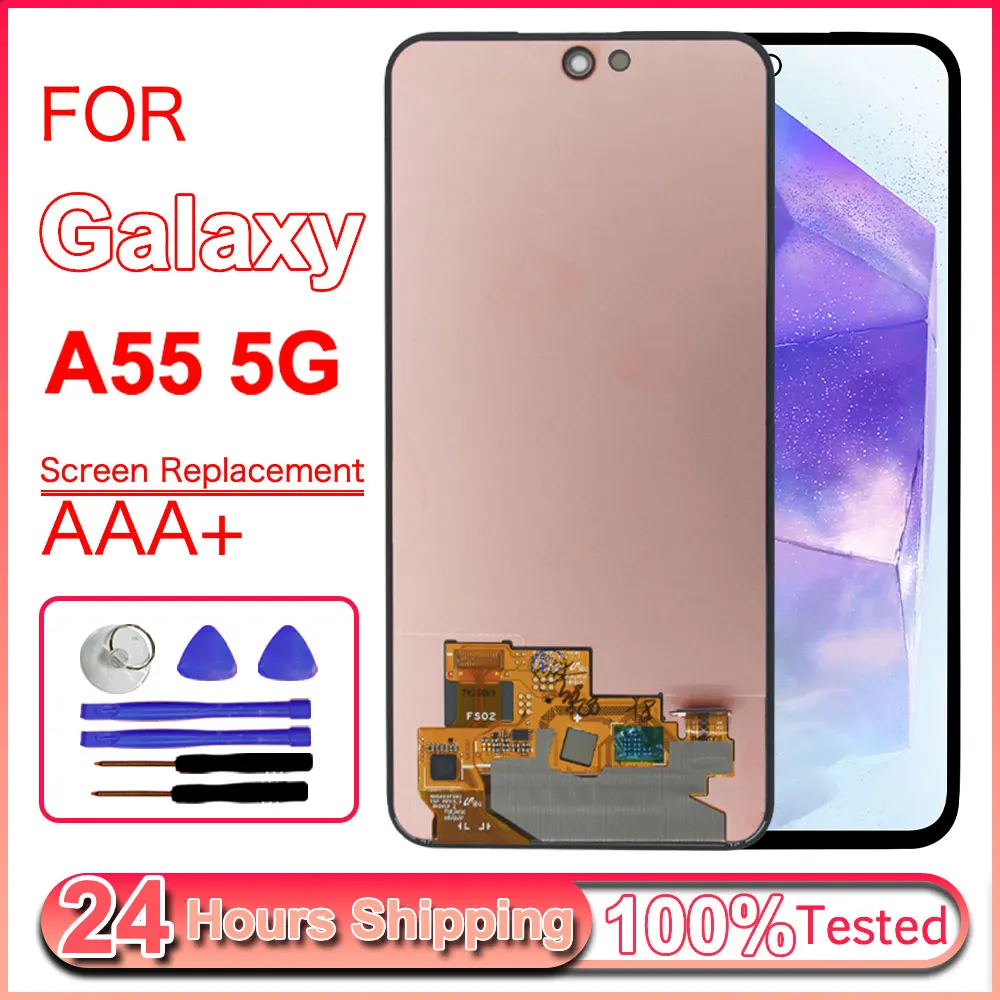 Super AMOLED LCD for Samsung Galaxy A55 5G LCD Display Touch Screen Digitizer Assembly for Samsung A55 5G A556V A556B A556E