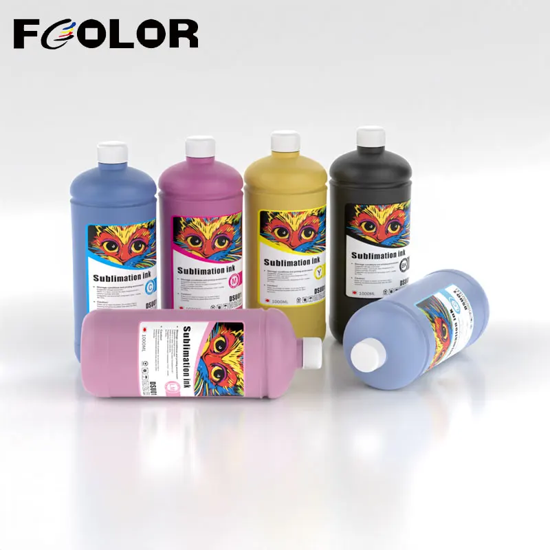 Fcolor 6-Encre de sublimation pour imprimante à jet d'encre Epson, 500ml, transfert de chaleur, alimentation directe