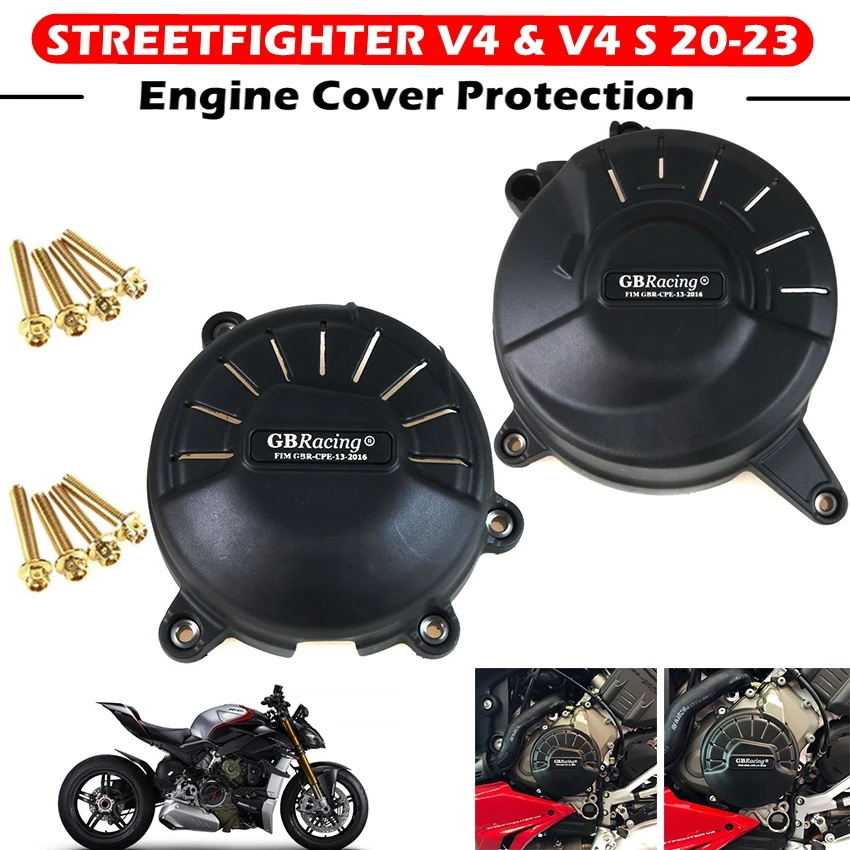 Motorcycles Engine Cover Protection Case For Case GB Racing For DUCATI STREETFIGHTER V4 V4S 2020-2023 GBRacing Engine Covers