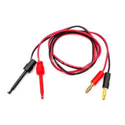 1 paio di spine a Banana da 4mm per cavo di prova con Clip a gancio elettrico placcato in oro per cavi di prova multimetro connettore a filo rosso nero