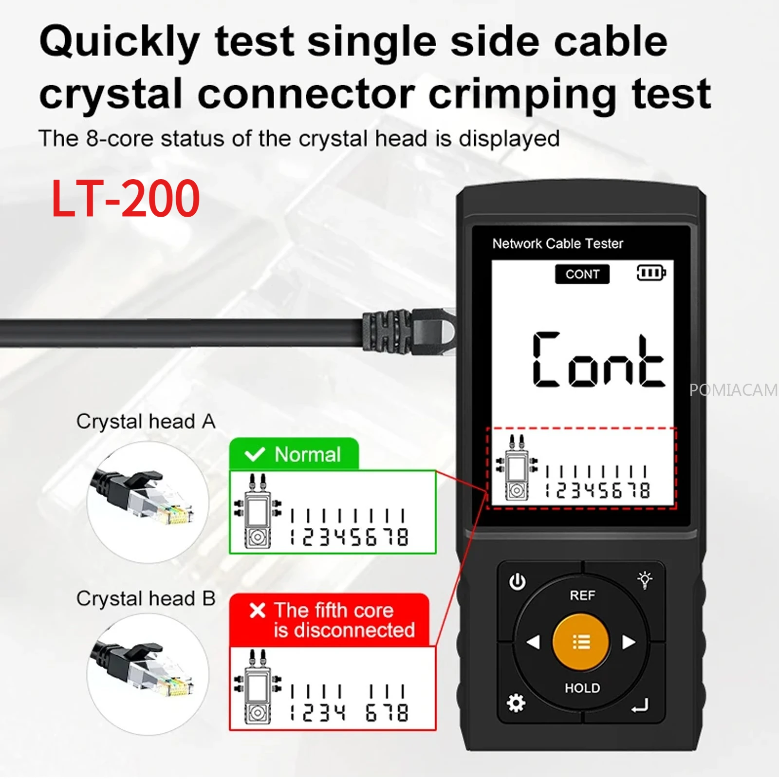 

LT-200 Тестер кабелей UTP с 3-дюймовым экраном, функцией проверки RJ45, TDR-тестом и трассировкой линии, многофункциональный прибор для тестирования кабелей UTP