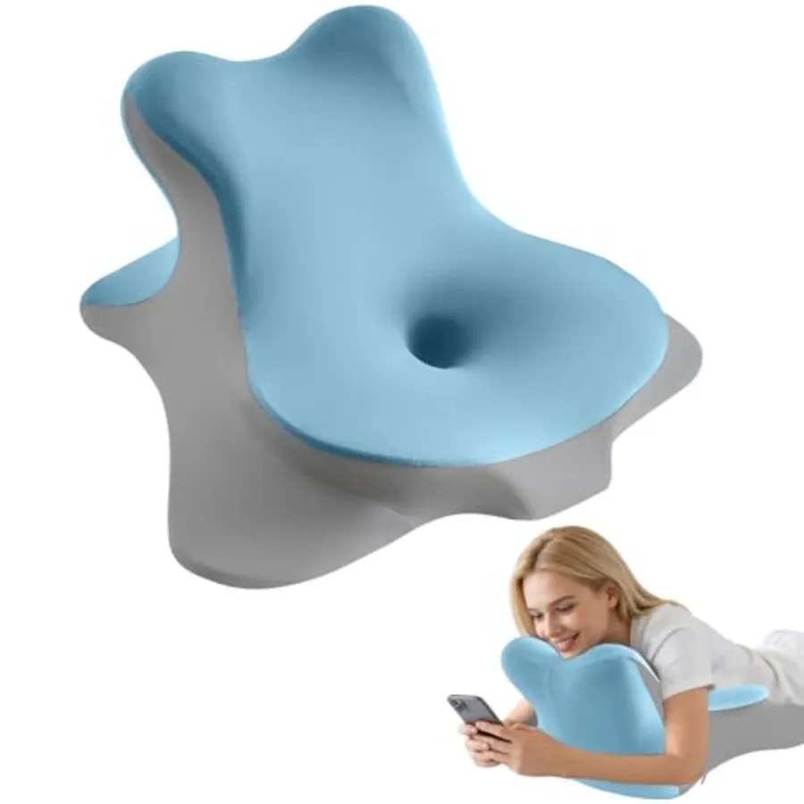 

Ergonomic Reading Pillow for Bed, Premium Memory Foam Wedge Pillow for Prone, Leaning and Back Support, Cooling Ice Silk Cover