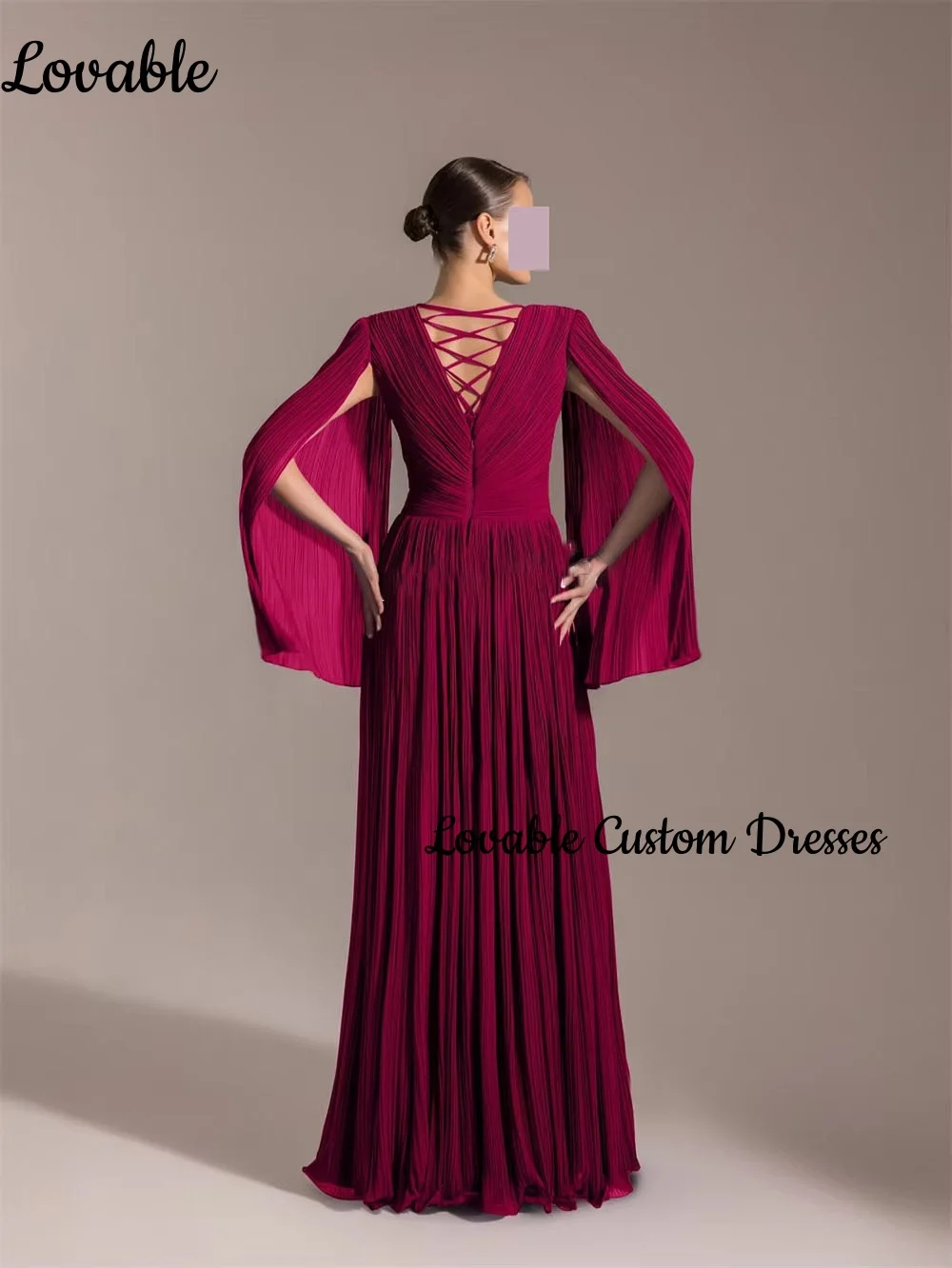 Elegante Abendkleider, individuell anpassbar, A-Linie, tiefer V-Ausschnitt, bodenlange Kleider für besondere Anlässe, lange Ärmel mit Reißverschluss, Vestidos De