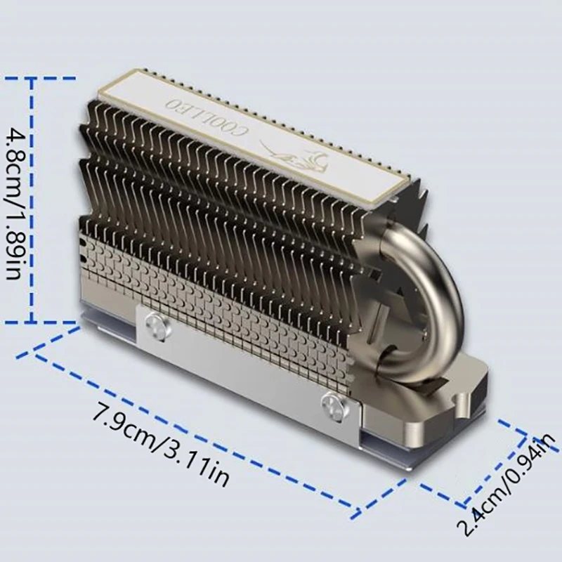 HR-09 CL-M.2 2280 Solid State Drive Heat Sink Fully Electroplated Reflow Welding AGHP HeatPipe M.2 SSD Cooler Radiator