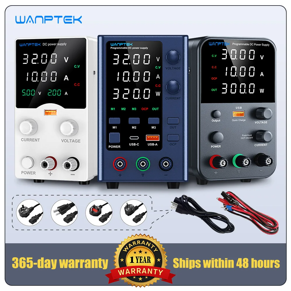 Wanptek DC-Labor-Netzteil, 30 V, 60 V, 120 V, einstellbarer Spannungsregler, voreingestellter Spannungsstrom, Doppeleingangsspannung, 220 V/110 V