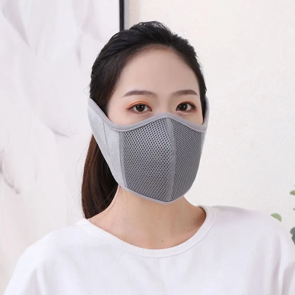 Winter Plush Thermal Earmuffs Mask Breathable Windproof Fleece Winter Mask Simple Wrap Mask Ear Warmer