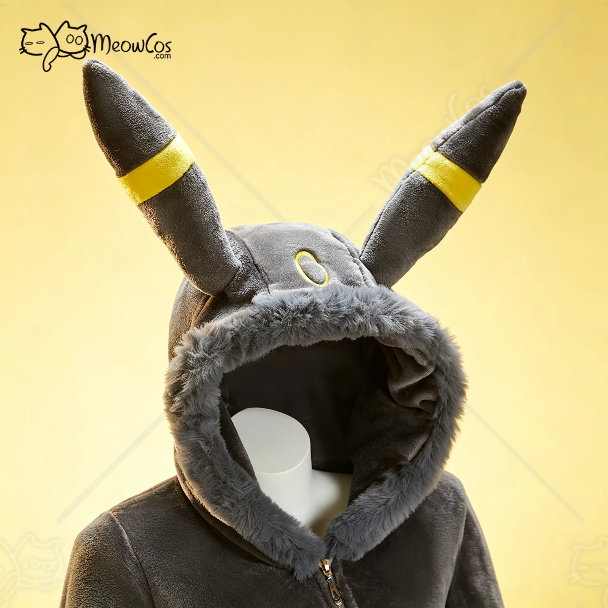 Meowcos PM Derivative Cosplay Costume Moonlight Anime Derivative Furry Hoodie Deep V Romper Bodysuit Socks with Belt and Tail view 3