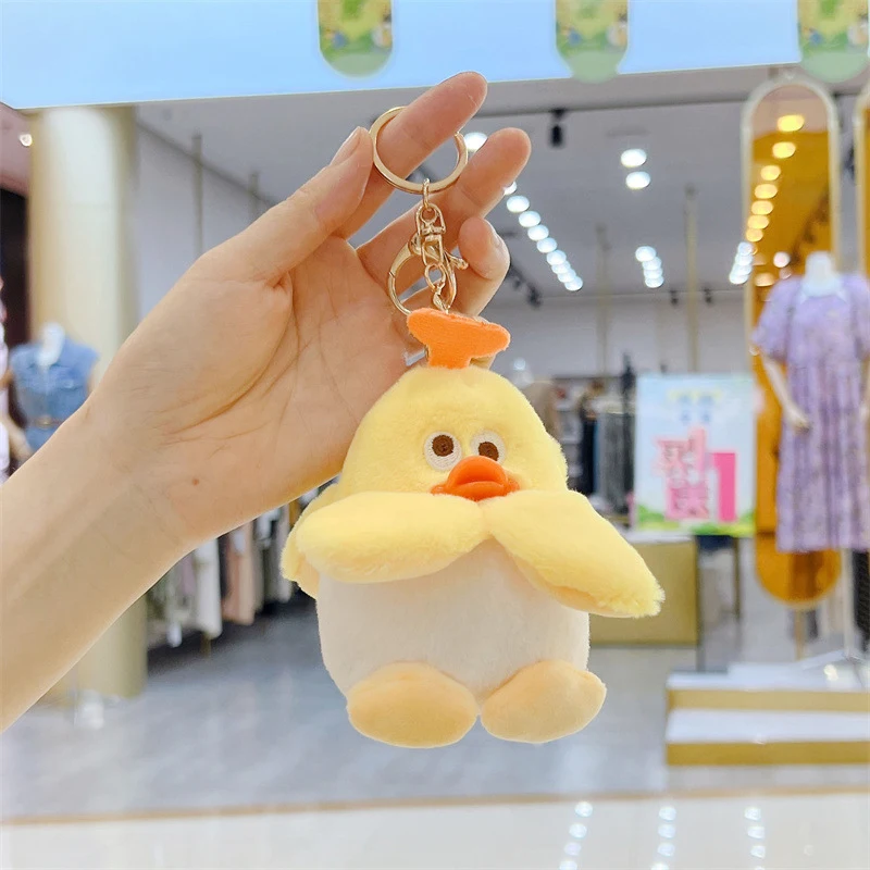 Cartoon Cute Banana Plush Small Duck Keychain Pendant Children Birthday Gift Creative Kawaii Banana Duck Bag Pendant