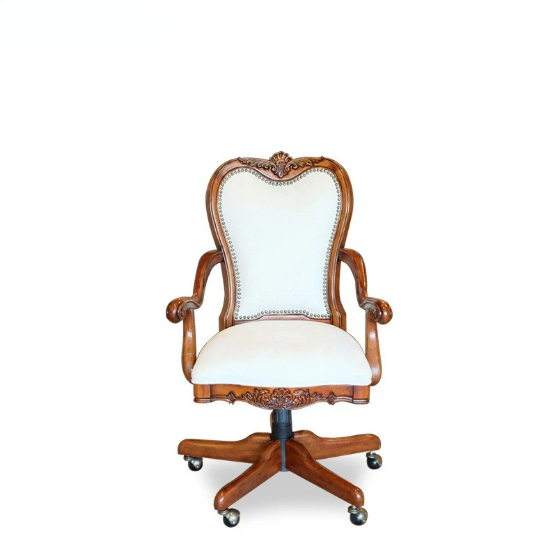 

Office chair European solid wood home armrest