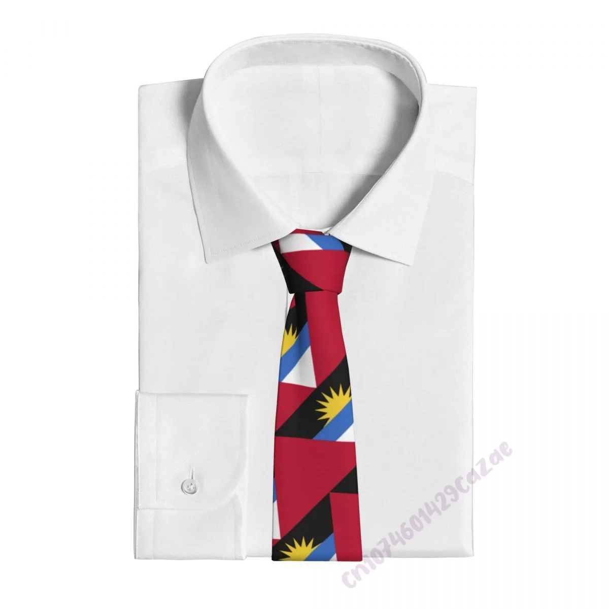 Antigua And Barbuda Flag Neck Ties For Men Women Casual Plaid Tie Suits Slim Wedding Party Necktie Gravatas For Gift Proud