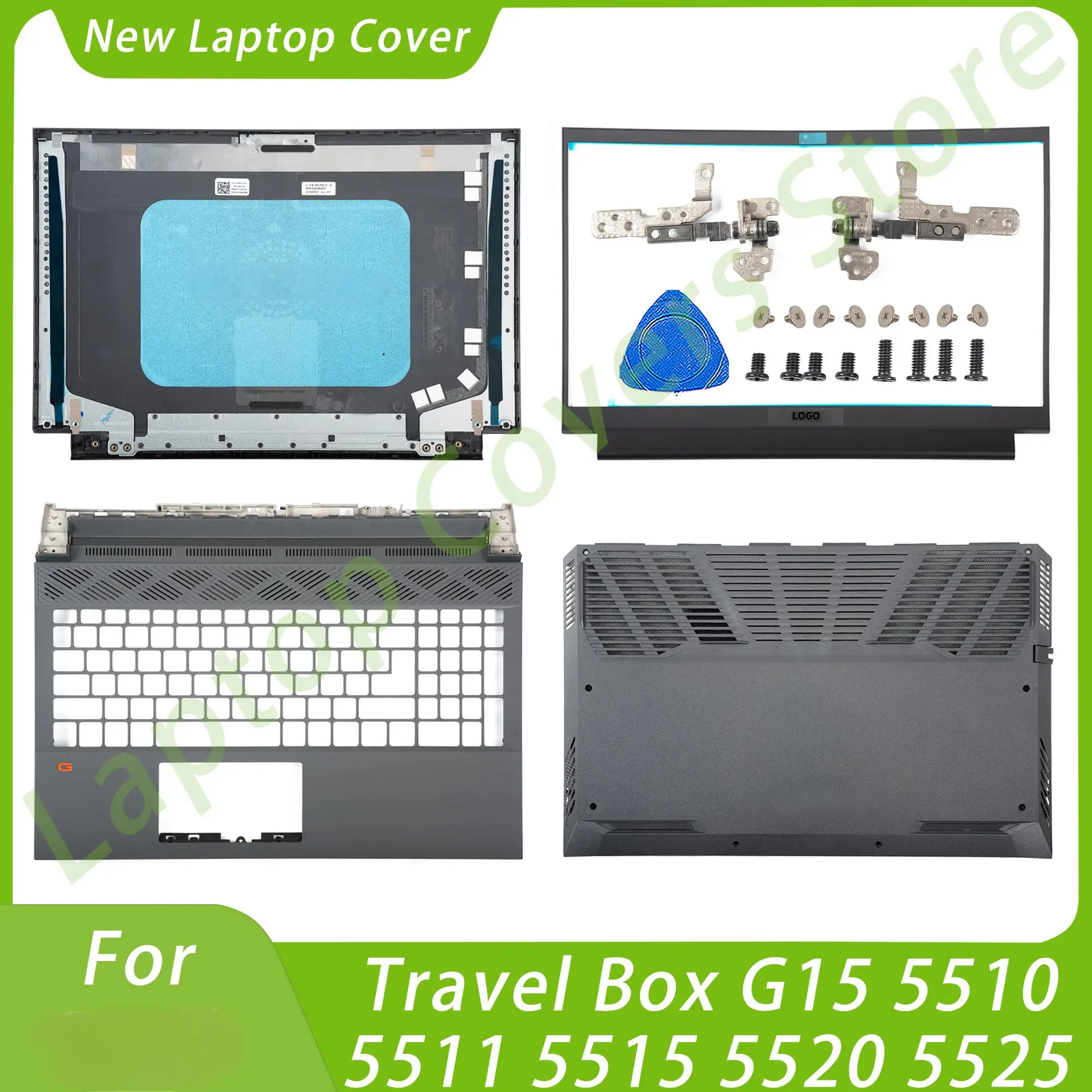 Laptop Housing Case For G15 5510 5511 5515 5520 5525 LCD Back Cover 03WXNM/0487W2 Bezel Palmrest Bottom Hinges Repair