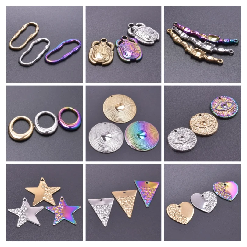 5pcs Lucky DIY Pendants Bring Good Luck To People Faddish Charm Made Of Stainless Steel Earrings And Key Chain Accessories