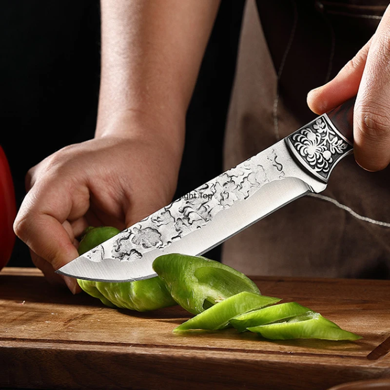 Kitchen Hand-Forged Knife Professional Boning Knife Meat Pork Cutting Sharp Blade Stainless Steel Butcher Knife  Wood Handle