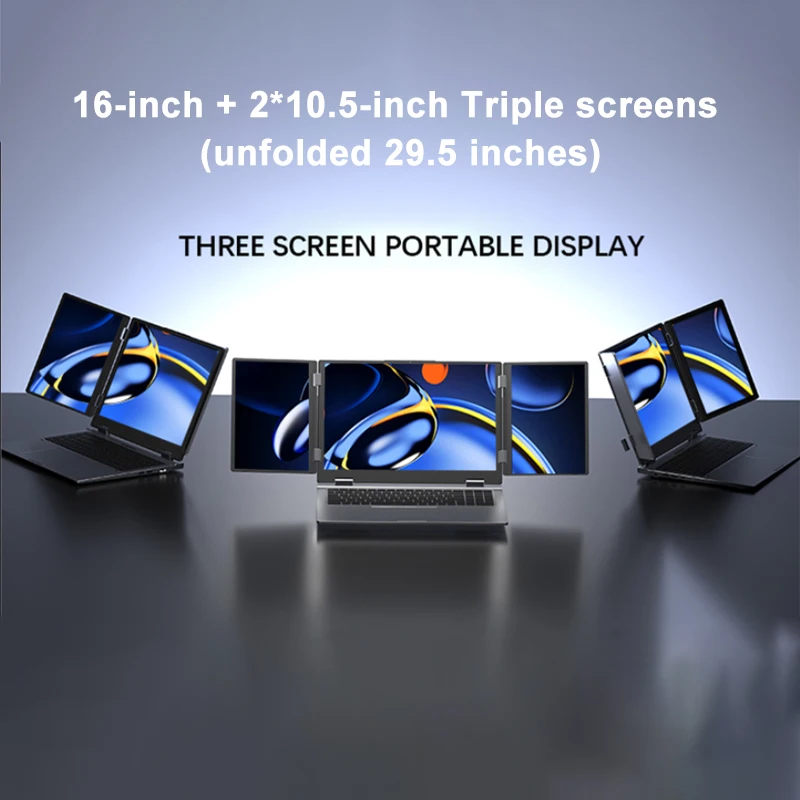 16+10.5+10.5 inch Triple Screen Gaming Laptop Intel Core i7 1260P 64GB RAM 2TB Computer fingerprint/face recognition unlocking