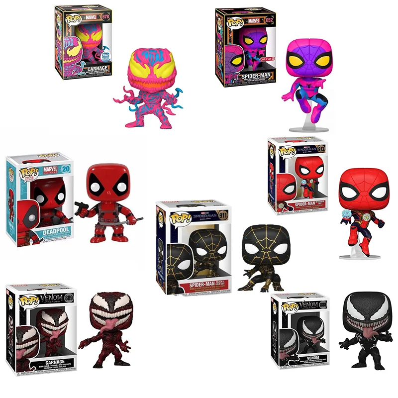 Funko Pop Venom Action Figures Venom Spider-Man Massacre PVC Anime Figurine Decor Model Collection Ornaments Children Toys Gifts