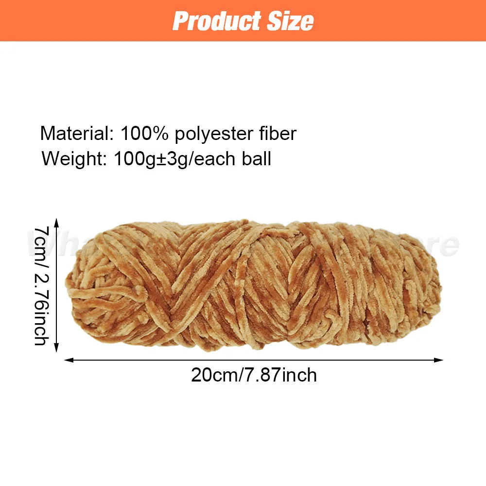 1pcs 100g Chenille Yarn Velvet Yarn Warm Soft Crocheting Knitting Sewing Thread For Scarf Sweater Gloves Handbags DIY Crafts
