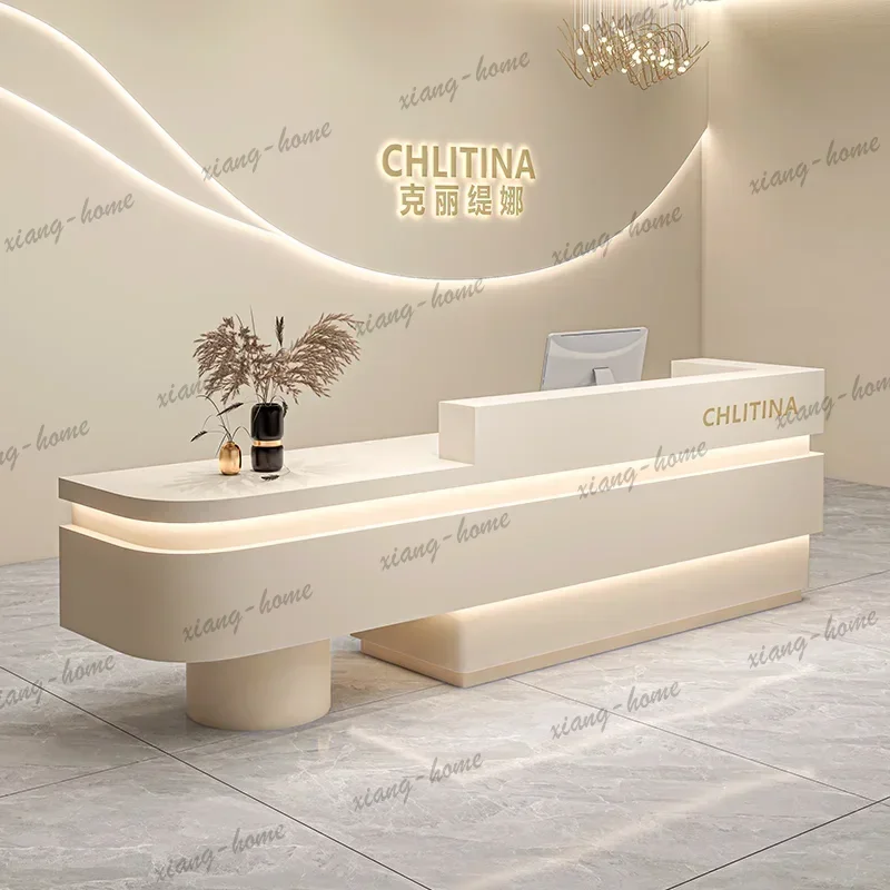 LSHair salon front desk clothing store baking paint Computer desk bureaux de travail reception counter Customer center furniture