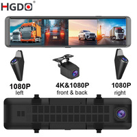 HGDO M106 4CH Mirror Dash Cam 4K Front Rear View Mirror Video Recorder 1080P Backup Camera with ADAS BSD WIFI 24H Parking DVR